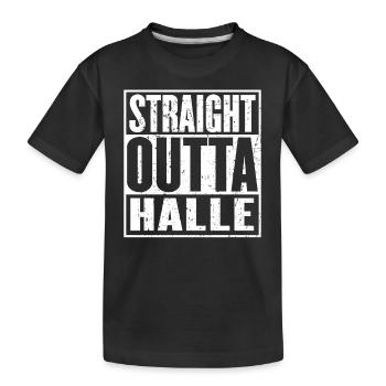 Straight Outta Halle Vintage - Kids' Premium Organic T-Shirt - black - Front