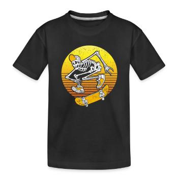 Rocker Skater Skeleton Beanie Cool Halloween Punk - Kids' Premium Organic T-Shirt - black - Front