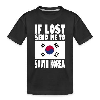 Drapeau de la Corée du Sud - T-shirt bio Premium Enfant - noir - Devant