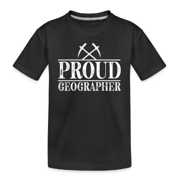 Proud Geography Geography Geography Student - Kids' Premium Organic T-Shirt - black - Front