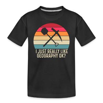 Ich Mag Geografie Einfach Sehr Okay? Geograph - Kinder Premium Bio T-Shirt - Schwarz - Vorne