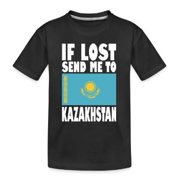 Drapeau du Kazakhstan - T-shirt bio Premium Enfant - noir - Devant