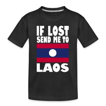 Drapeau du Laos - T-shirt bio Premium Enfant - noir - Devant