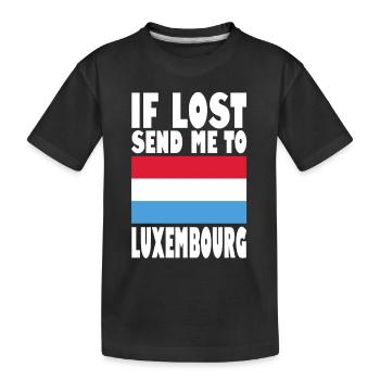 Luxembourg Flag Saying - Kids' Premium Organic T-Shirt - black - Front