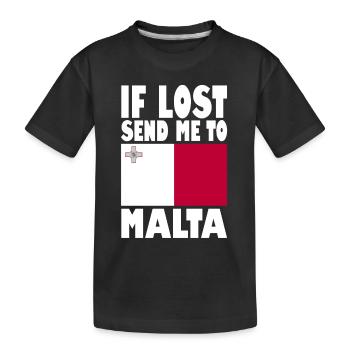 Malta Flagge Spruch - Kinder Premium Bio T-Shirt - Schwarz - Vorne