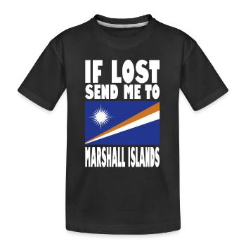 Marshall Islands Flag Saying - Kids' Premium Organic T-Shirt - black - Front