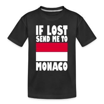 Drapeau de Monaco - T-shirt bio Premium Enfant - noir - Devant