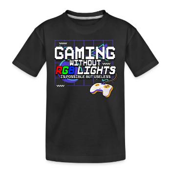 Zocken Gaming - Kinder Premium Bio T-Shirt - Schwarz - Vorne