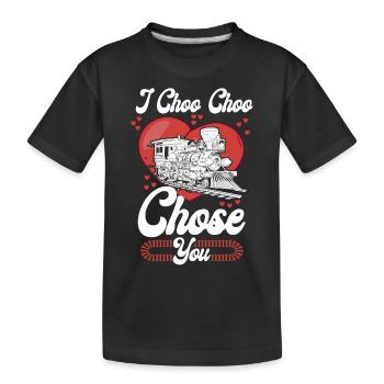 Steam Train Driver Trainspotting - Kids' Premium Organic T-Shirt - black - Front