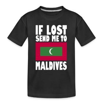 Drapeau des Maldives - T-shirt bio Premium Enfant - noir - Devant