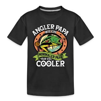 Angeln Angler Papa - Kinder Premium Bio T-Shirt - Schwarz - Vorne