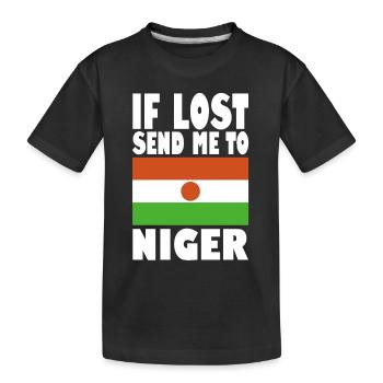 Niger Flag Saying - Kids' Premium Organic T-Shirt - black - Front