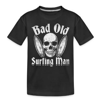 Wave Surfer Bad Old Surfer Man Surfer - Kinder Premium Bio T-Shirt - Schwarz - Vorne