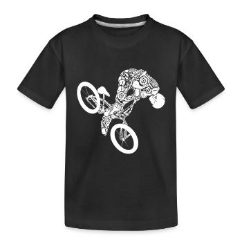 BMX Kids Shirt Cycling Downhill Skater - Kids' Premium Organic T-Shirt - black - Front