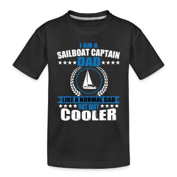 Lustiger Segelboot-kapitän-vati - Kinder Premium Bio T-Shirt - Schwarz - Vorne