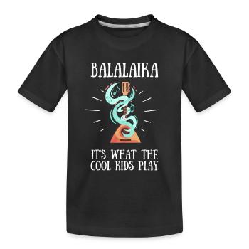 Balalaika Guitare Ukulélé Baglama Folk Russe - T-shirt bio Premium Enfant - noir - Devant