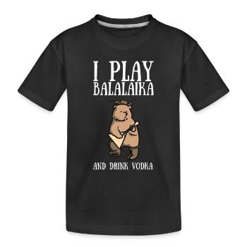 Balalaika Guitare Ukulélé Baglama Folk Russe - T-shirt bio Premium Enfant - noir - Devant
