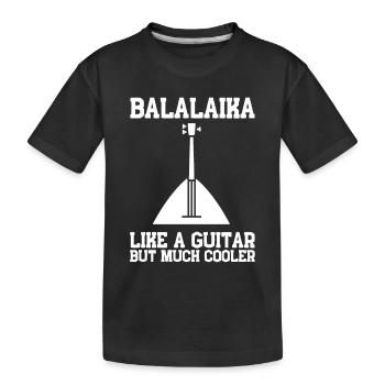 Balalaika Guitare Ukulélé Baglama Folk Russe - T-shirt bio Premium Enfant - noir - Devant