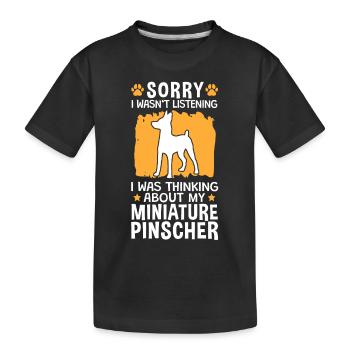 Pinscher a pensé à pinscher nain - T-shirt bio Premium Enfant - noir - Devant