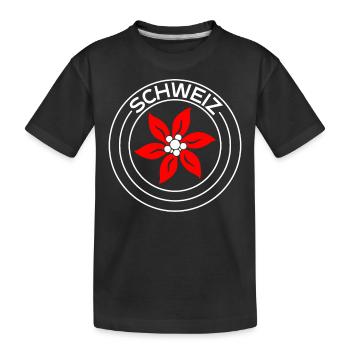 Schweizer Enzian - Kinder Premium Bio T-Shirt - Schwarz - Vorne