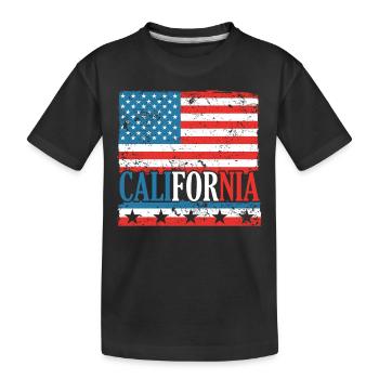 CA Rules USA State of America California California - Kids' Premium Organic T-Shirt - black - Front
