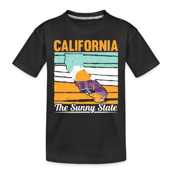 Californie L’état ensoleillé USA Amérique Californie - T-shirt bio Premium Enfant - noir - Devant