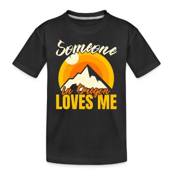 Quelqu’un dans l’Oregon m’aime USA America Oregonian - T-shirt bio Premium Enfant - noir - Devant