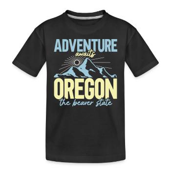 L’aventure attend l’Oregon L’état castor de l’Oregonian - T-shirt bio Premium Enfant - noir - Devant