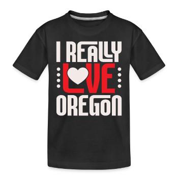 J’aime vraiment Oregon USA État d’Amérique Oregon - T-shirt bio Premium Enfant - noir - Devant