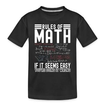Math Teacher Mathematics - Kids' Premium Organic T-Shirt - black - Front