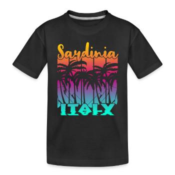 Vintage Sardinia Italy Sunset - Kids' Premium Organic T-Shirt - black - Front