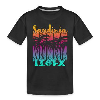 Vintage Sardinia Italy Sunset - Kids' Premium Organic T-Shirt - black - Front