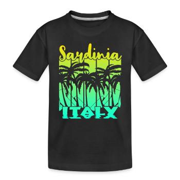 Vintage Sardinia Italy Sunset - Kids' Premium Organic T-Shirt - black - Front