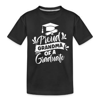 Fière grand-mère d’un diplômé diplômé - T-shirt bio Premium Enfant - noir - Devant
