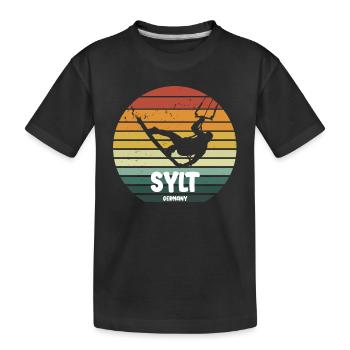 Sylt Kitesurf Conception de sports nautiques - T-shirt bio Premium Enfant - noir - Devant