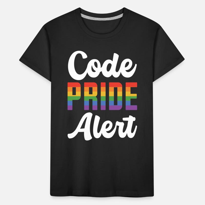 Code Pride Alert Bisexual Lesbian Love Asexual Tra Kinder Premium Bio T-Shirt