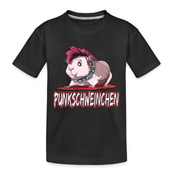 Punkschweinchen Meerschweinchen Punk - Kinder Premium Bio T-Shirt - Schwarz - Vorne