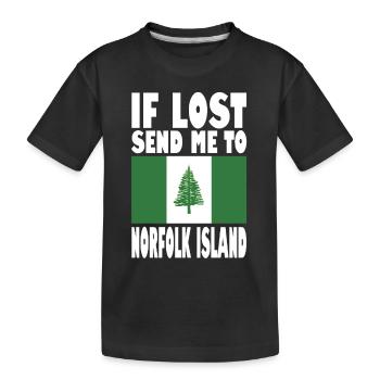 Norfolk Island Flag Saying - Kids' Premium Organic T-Shirt - black - Front