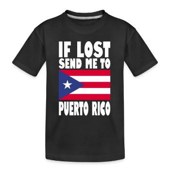 PUERTO RICO Drapeau Disant - T-shirt bio Premium Enfant - noir - Devant
