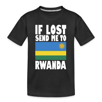 Rwanda Flagge Spruch - Kinder Premium Bio T-Shirt - Schwarz - Vorne