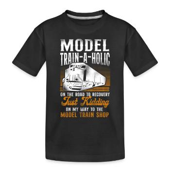 Conducteur de train diesel de marchandises - T-shirt bio Premium Enfant - noir - Devant