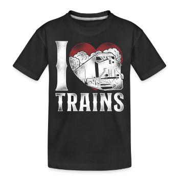 Conducteur de train diesel de marchandises - T-shirt bio Premium Enfant - noir - Devant