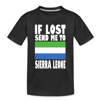 Sierra Leone Flag Saying - Kids' Premium Organic T-Shirt - black - Front
