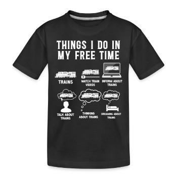 Conducteur de train diesel de marchandises - T-shirt bio Premium Enfant - noir - Devant
