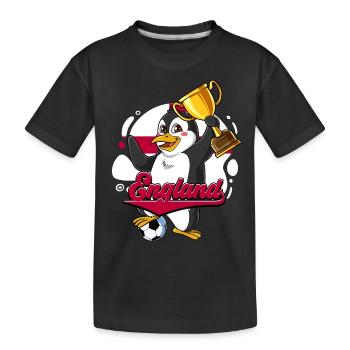 England Fußball - Kinder Premium Bio T-Shirt - Schwarz - Vorne