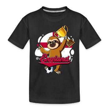 England Fußball - Kinder Premium Bio T-Shirt - Schwarz - Vorne