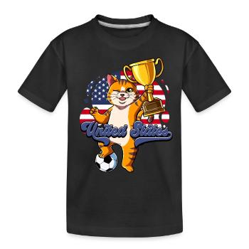 Usa Fußball - Kinder Premium Bio T-Shirt - Schwarz - Vorne