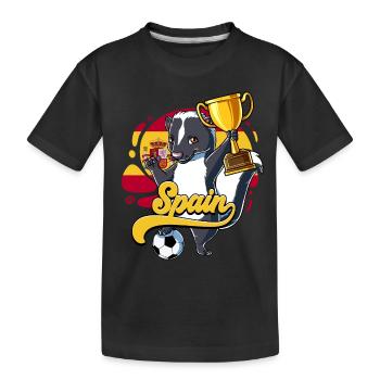 Spanien Fußball - Kinder Premium Bio T-Shirt - Schwarz - Vorne