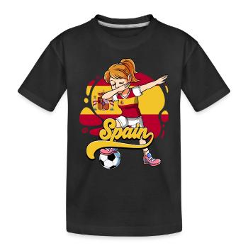 Spanien Fußball - Kinder Premium Bio T-Shirt - Schwarz - Vorne