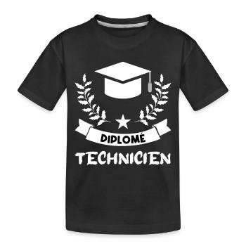 diplômé technicien. - T-shirt bio Premium Enfant - noir - Devant